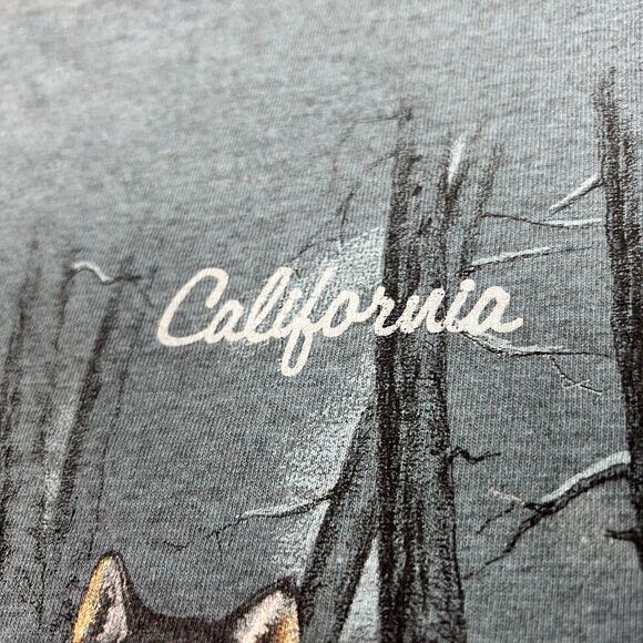 VTG California Wolves AOP Single Stitch Nature Forest Signal Sports Shirt Sz XL - Picture 7 of 10